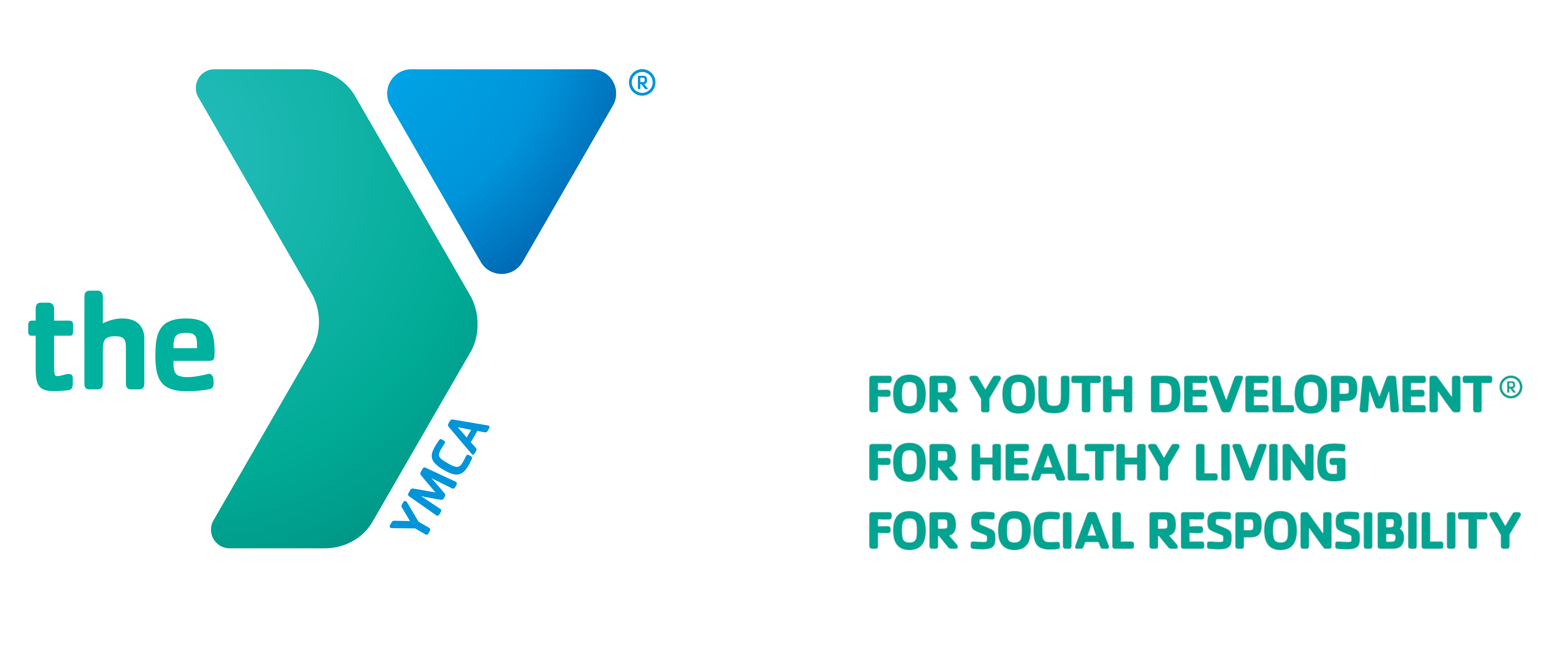 YMCA Green and Blue Logo with added taglines